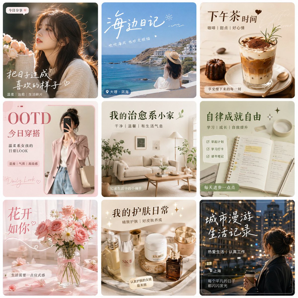 小红书封面视觉锚点示例图