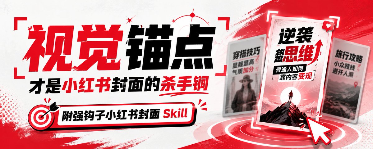 视觉锚点才是小红书封面的杀手锏：小红书封面设计方法拆解