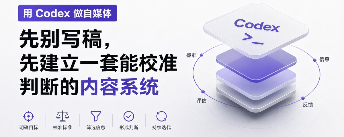 用 Codex 做自媒体,先别写稿,先建立一套能校准判断的内容系统