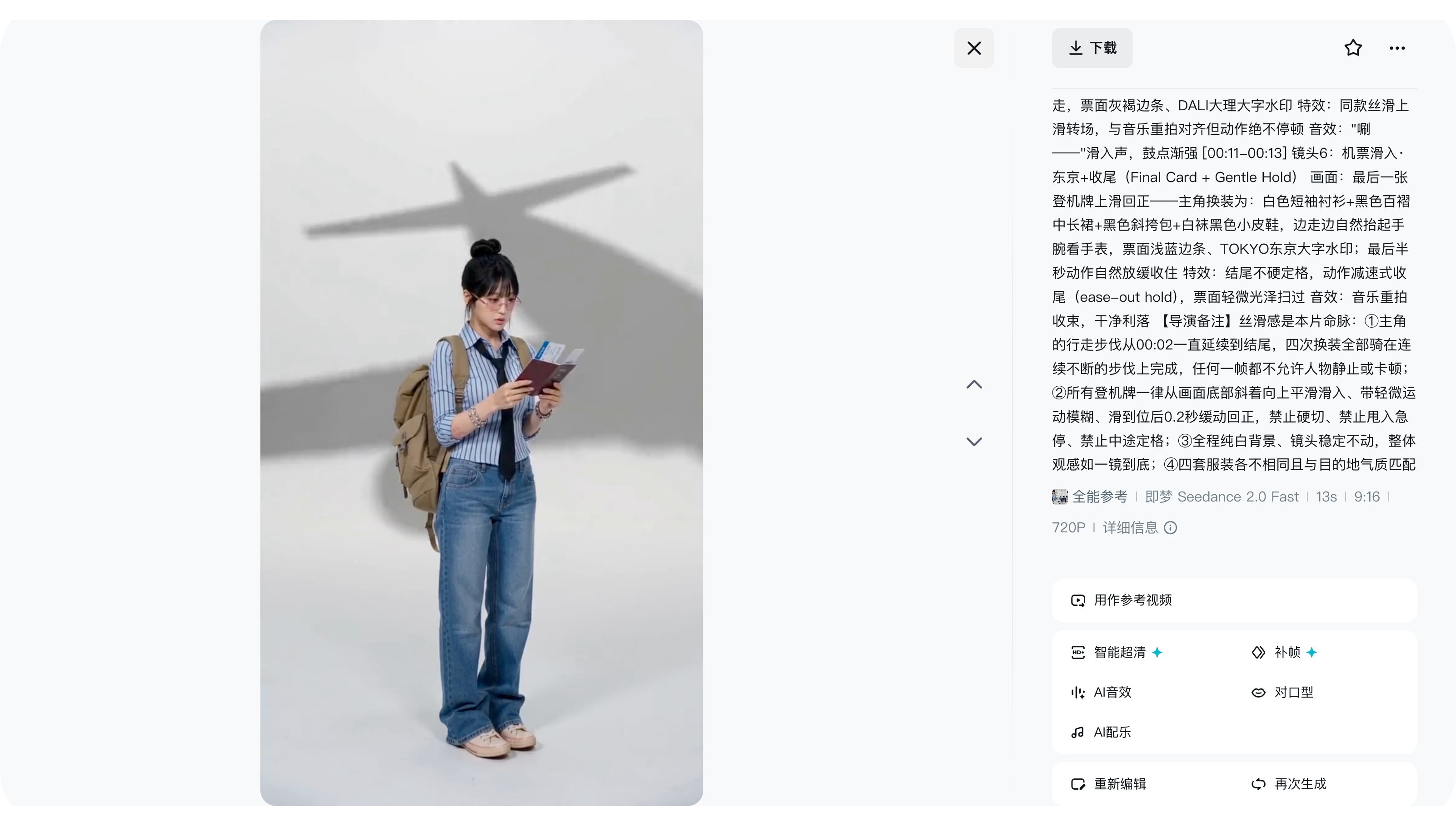 旅行登机牌Lookbook提示词示例图
