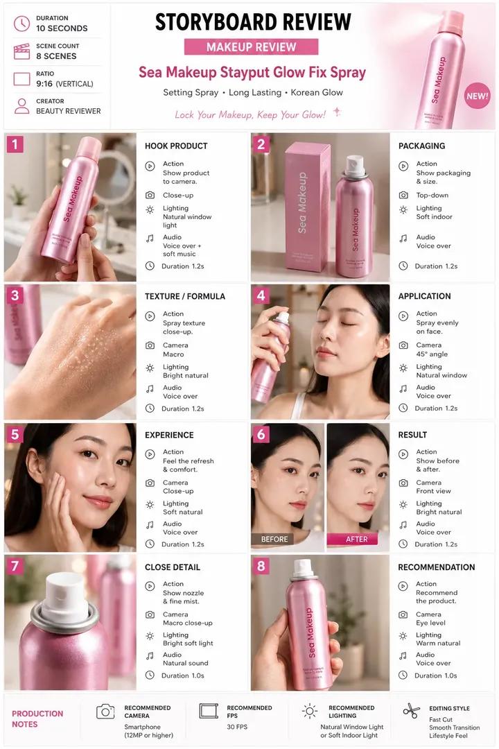 GPT Image 2 + Seedance 2.0 实测：AI 生成美容产品评测故事板效果惊艳