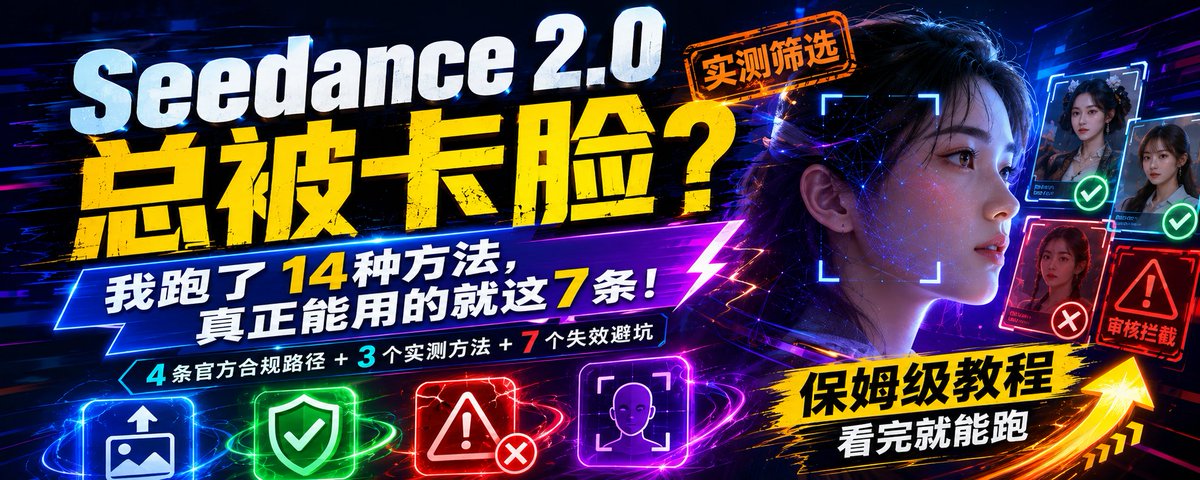 Seedance 2.0 总被卡脸？我跑了 14 种方法，真正能用的就这 7 条！