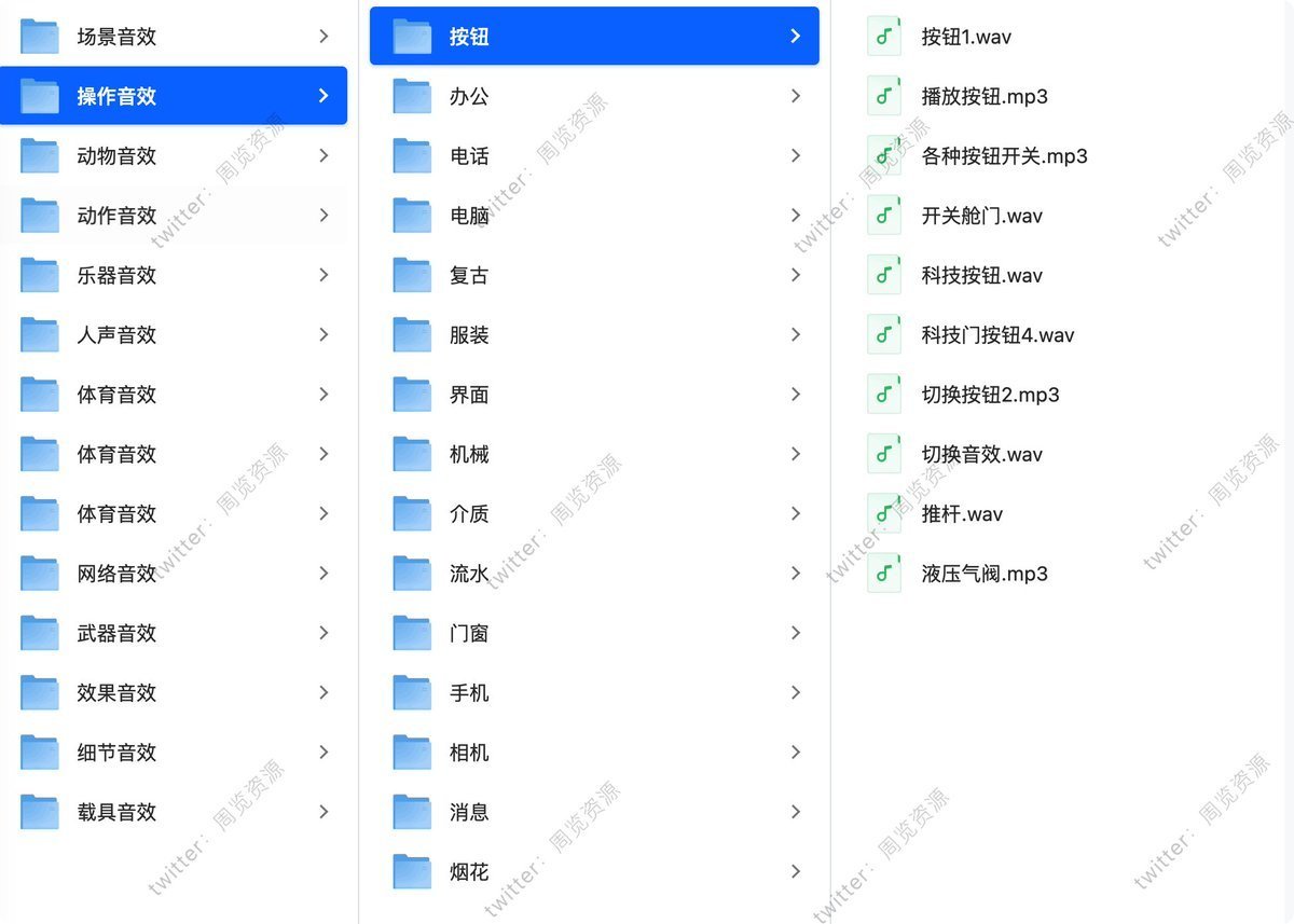 百万剪辑UP主同款宝藏音效库 4.5GB：超细中文分类场景音效合集