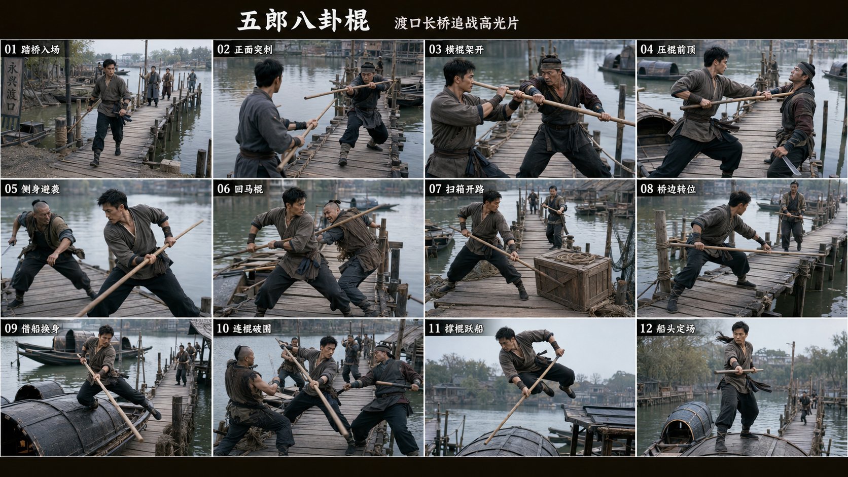 GPT Image 2 实战：五郎八卦棍十二宫格动作分镜图完整提示词方案