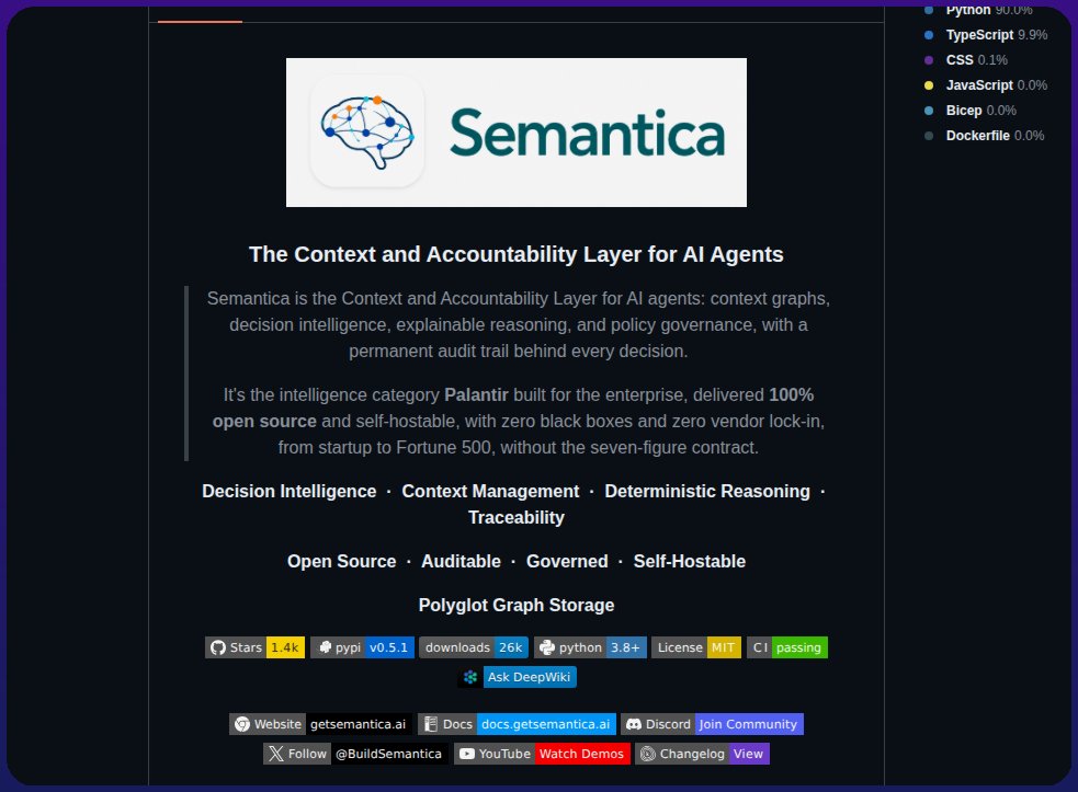 Semantica：开源「AI 智能体上下文与审计层」，自托管可解释