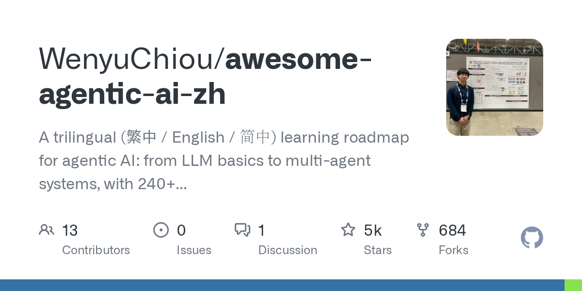 从零学 AI Agent：用一张开源中文路线图拆解学习顺序与实践边界